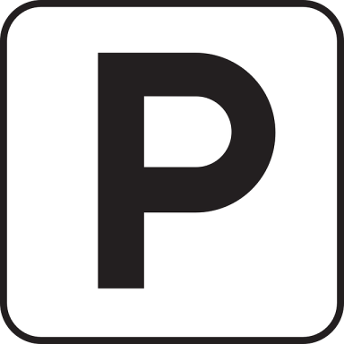 Symbole d'une lettre "P" majuscule sur fond blanc, entouré d'un carré noir.